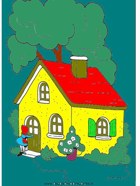 Lupo di Cappuccetto Rosso a casa della nonna Stock Illustration